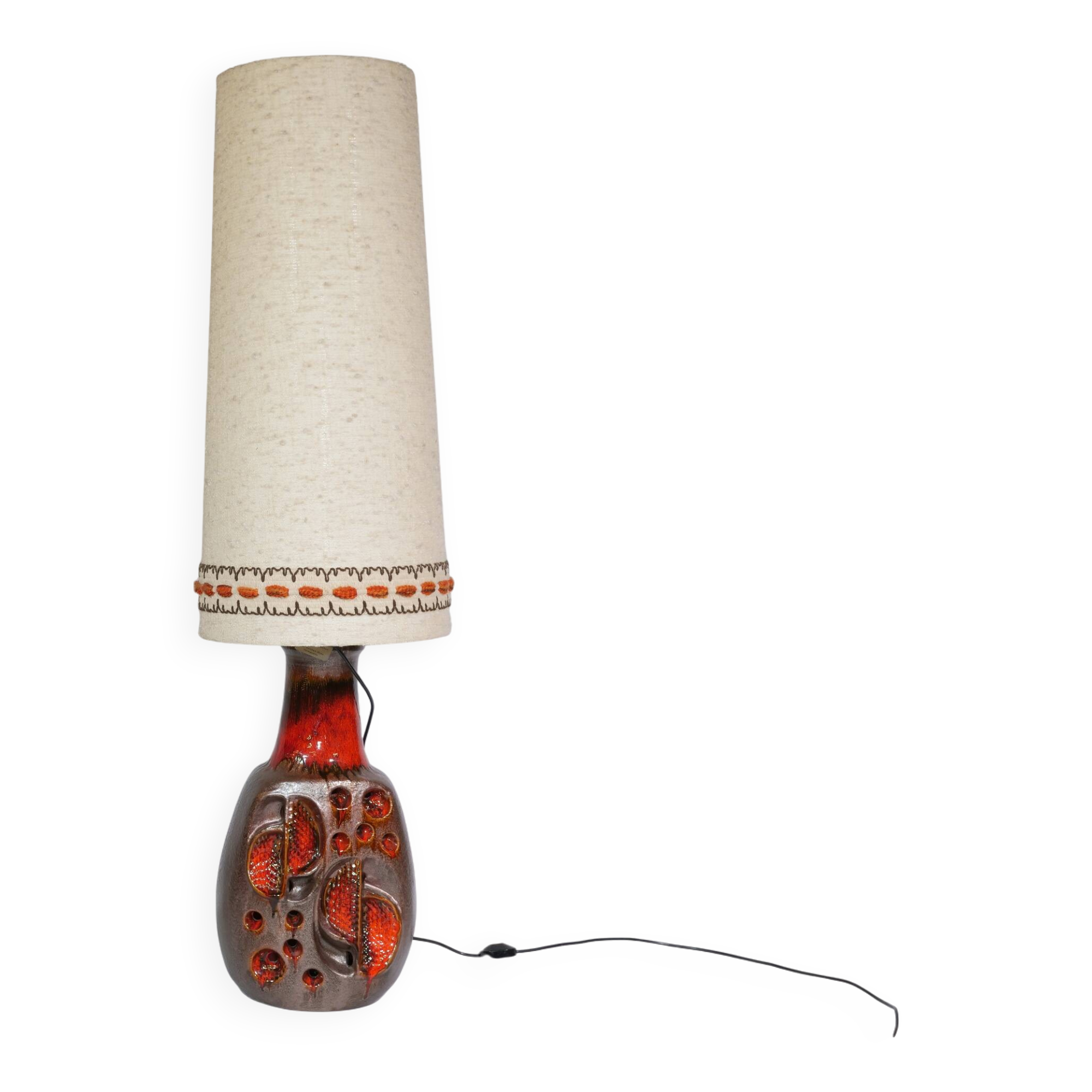 German Fat Lava ceramic floor lamp by Hülstadt Leuchten, 1960s