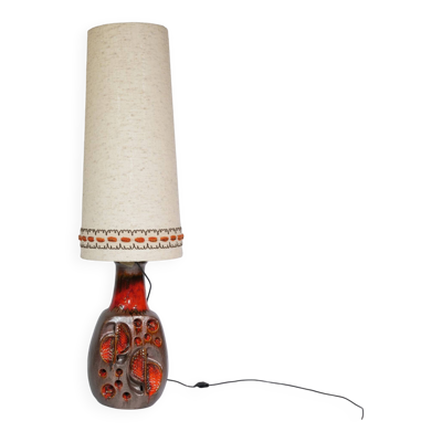 Lampadaire allemand en céramique Fat Lava de Hülstadt Leuchten, années 1960