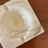 Square ashtray in vintage marble-effect alabaster