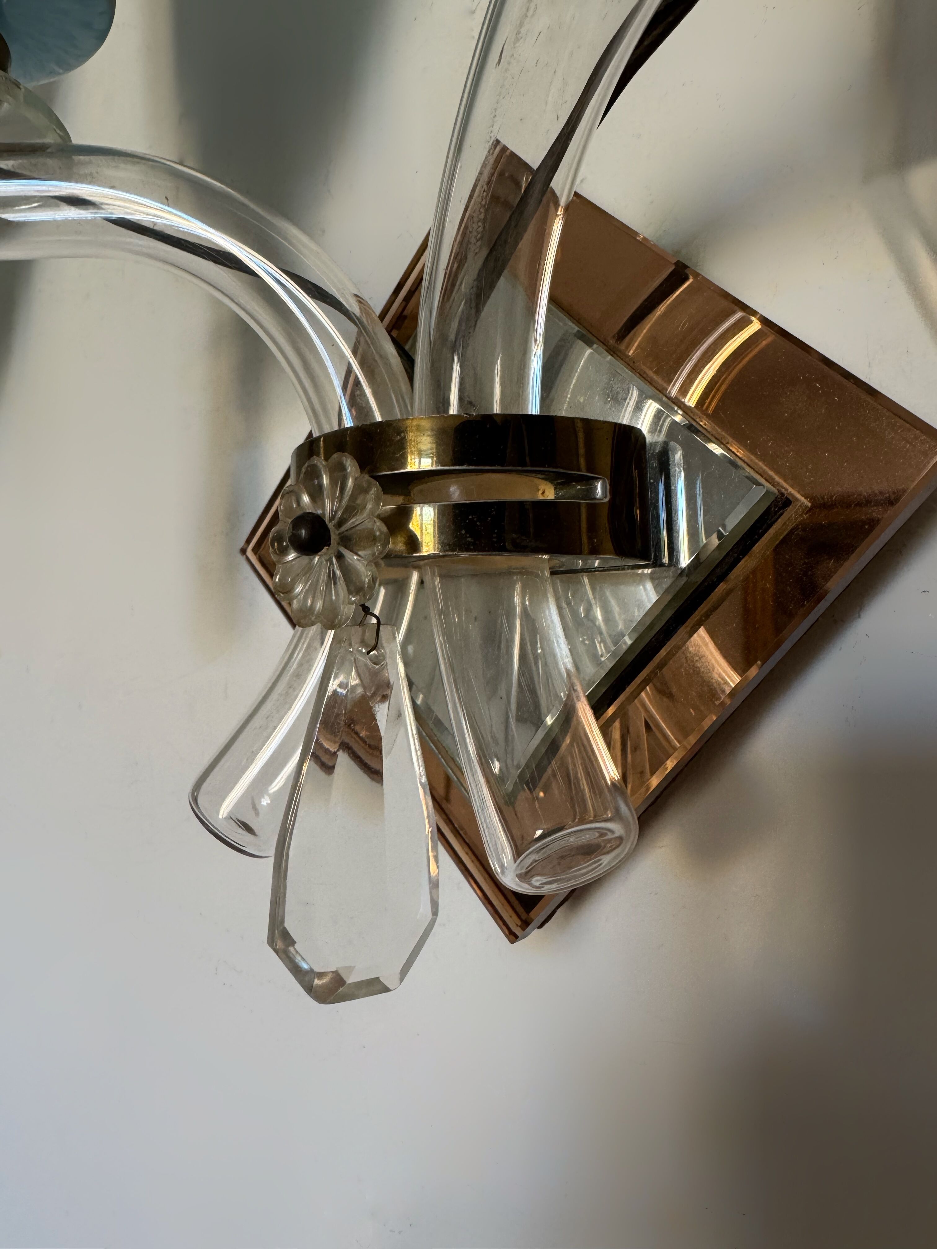 Art Deco mirror glass wall lights