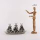 Vintage salt and pepper shaker set, design by Piero Figura, tin, 1980s-1990s.