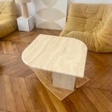 Vintage design travertine stone coffee table drip