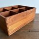 Vintage wall shelf in Scandinavian/Danish teak – 6 compartments – 1960s