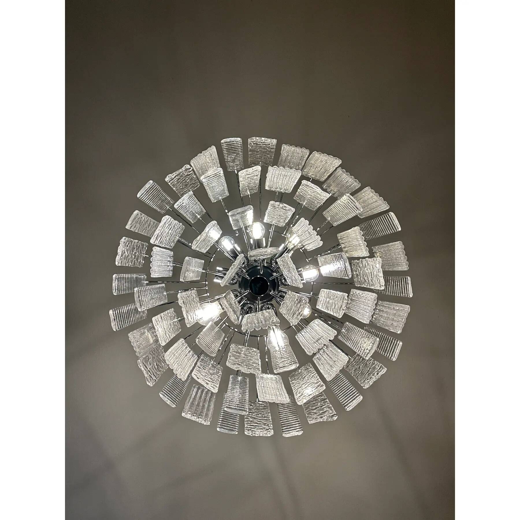 Contemporary Strips “Listelli” Murano Glass Chandelier by Simoeng