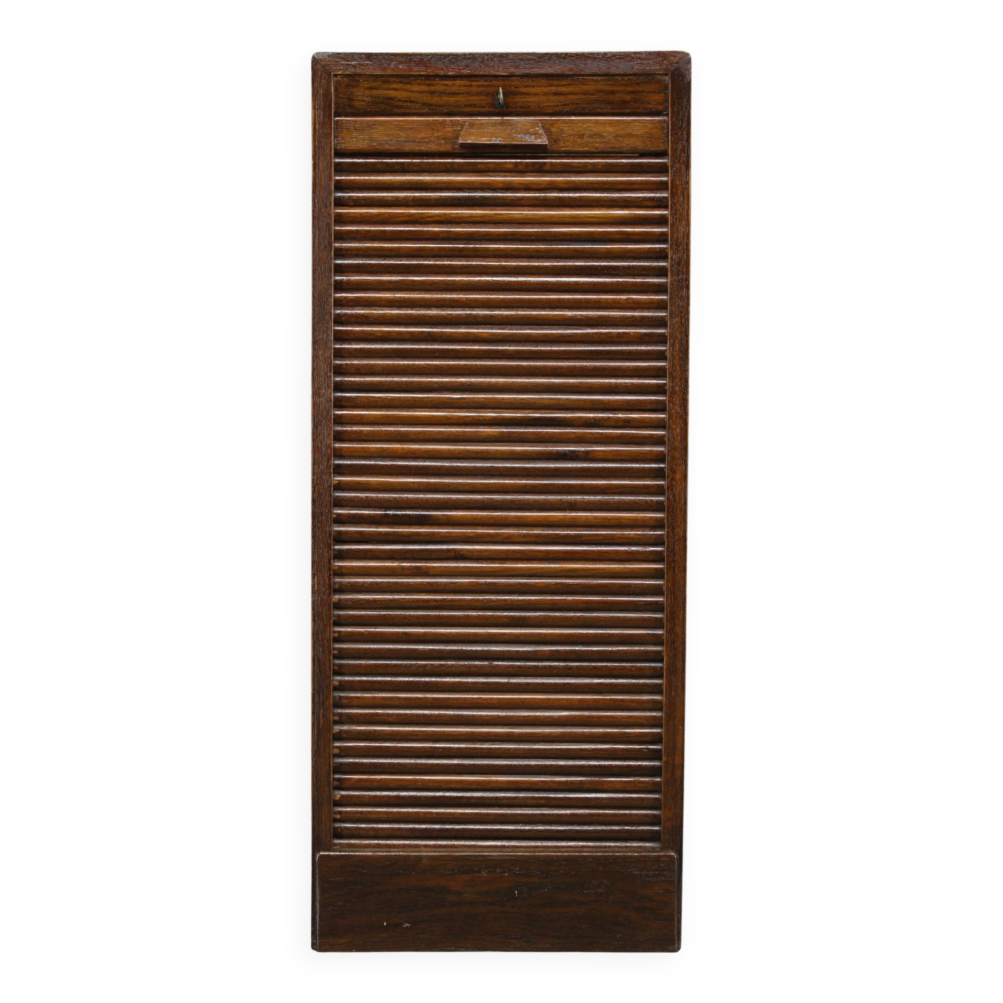 1950s Tambour Office Wooden Cabinet
