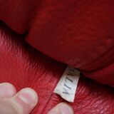 Vintage red leather Lounge Chair by Calia Italia, 1990s