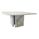 Postmodern coffee table cat's eye white Carrara marble Roche Bobois style