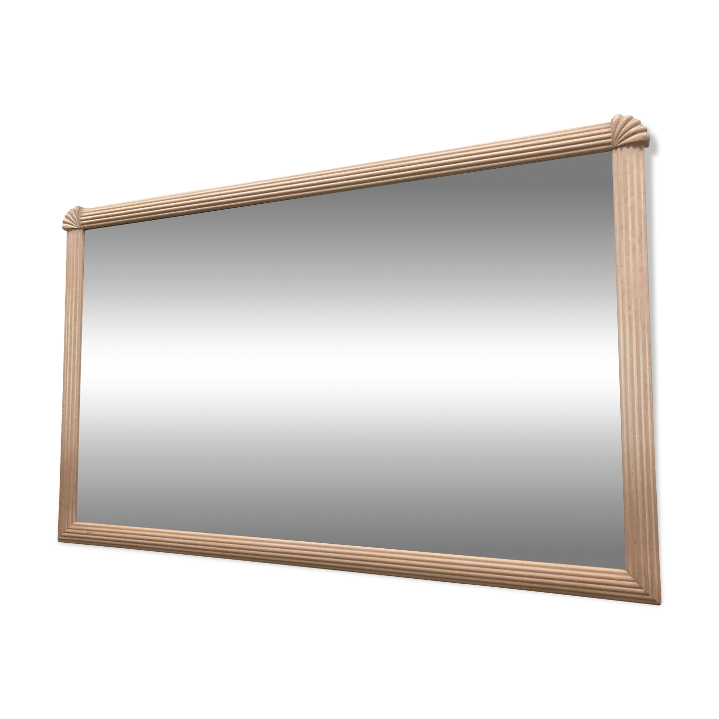 Vintage art deco mirror in salmon colour.