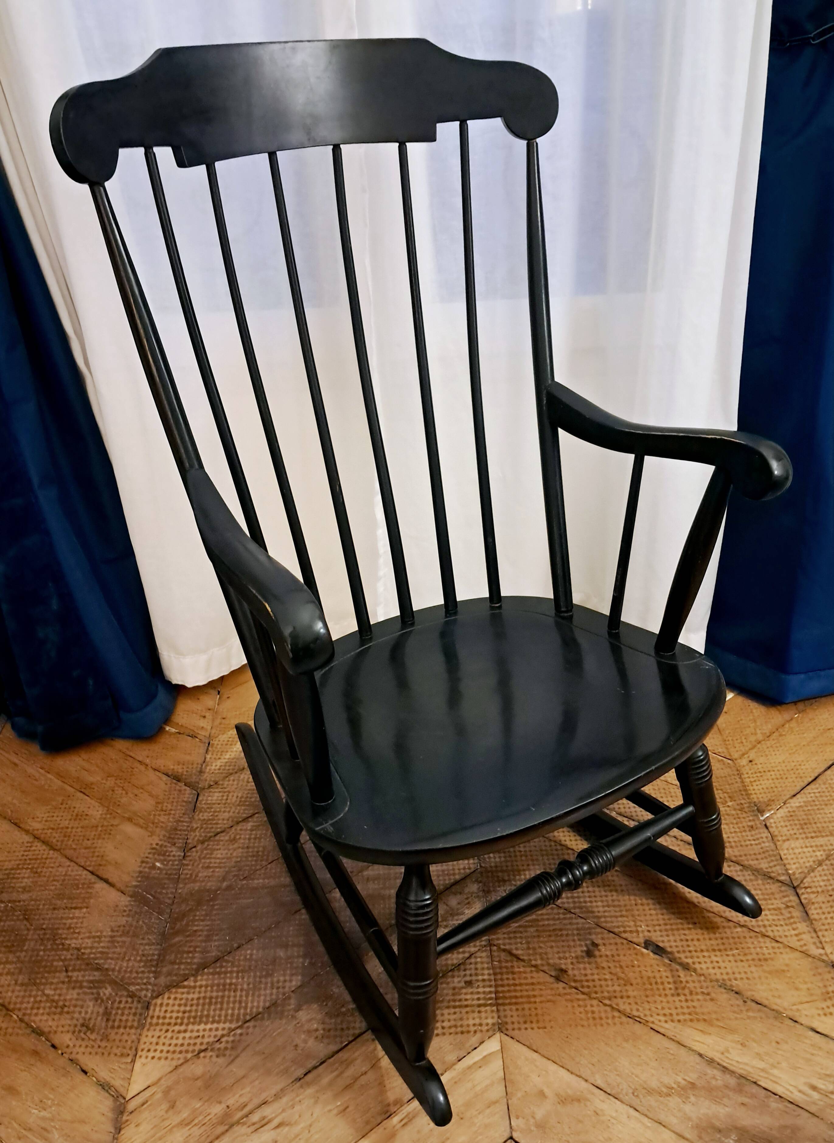 Black rocking chair/rocking seat Stol Kamnik Yugoslavia. 1960s