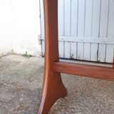 Vintage dining table console desk in teak and exotic wood from the 70s