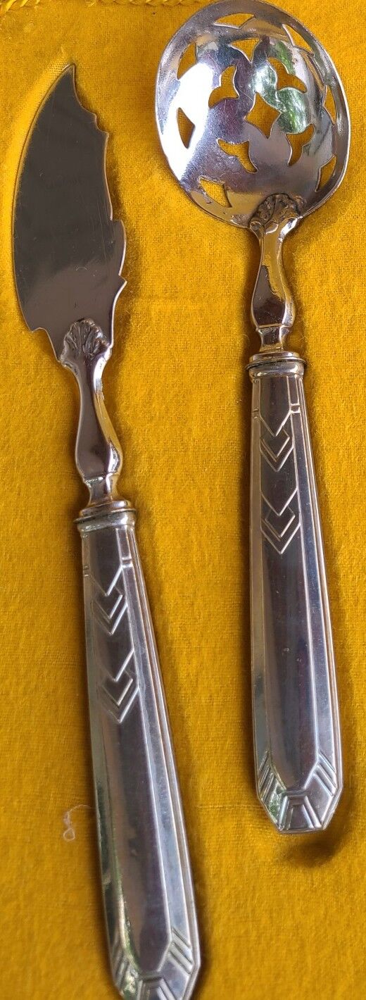 Couverts de service métal argenté Art déco