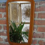 Teak mirror cut "Barrel" 38 x 60 cm