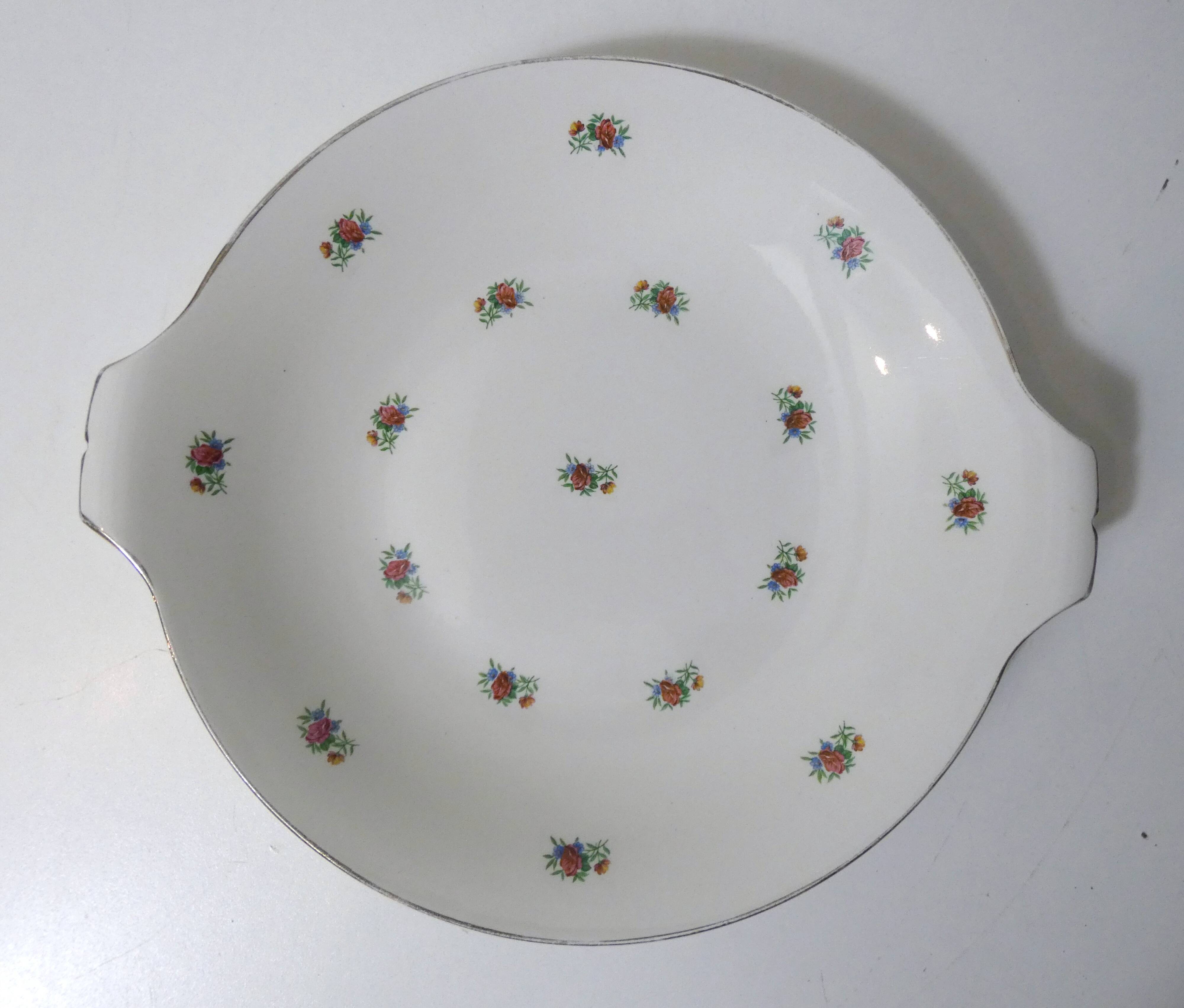antique dessert service Lunéville 8 plates + 1 cake dish