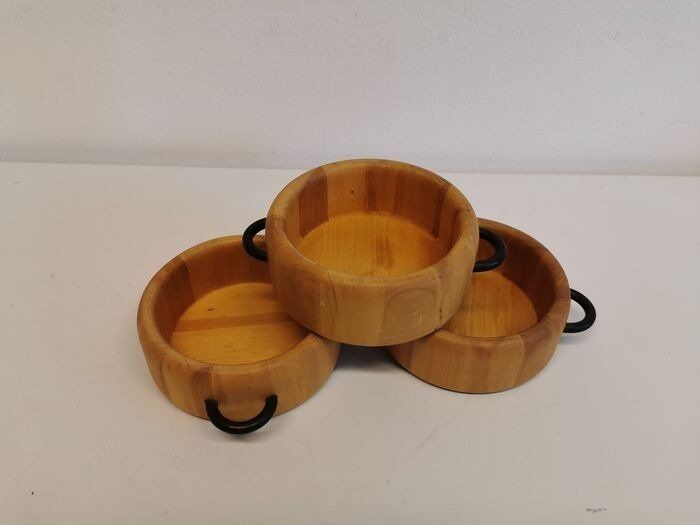 Danish  wooden bowls, from the 80s-90s, retro, vintage