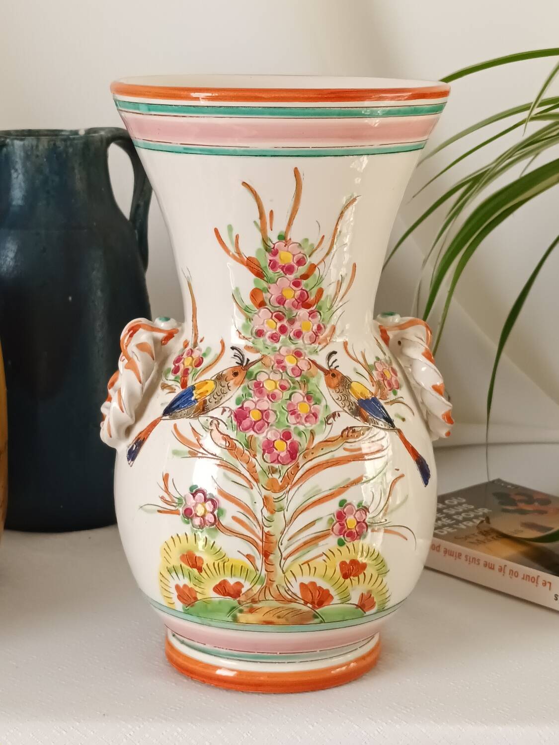 Handmade vintage ceramic vase from Italy.