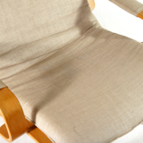 Easy lounge chair in modern curved wood fabric