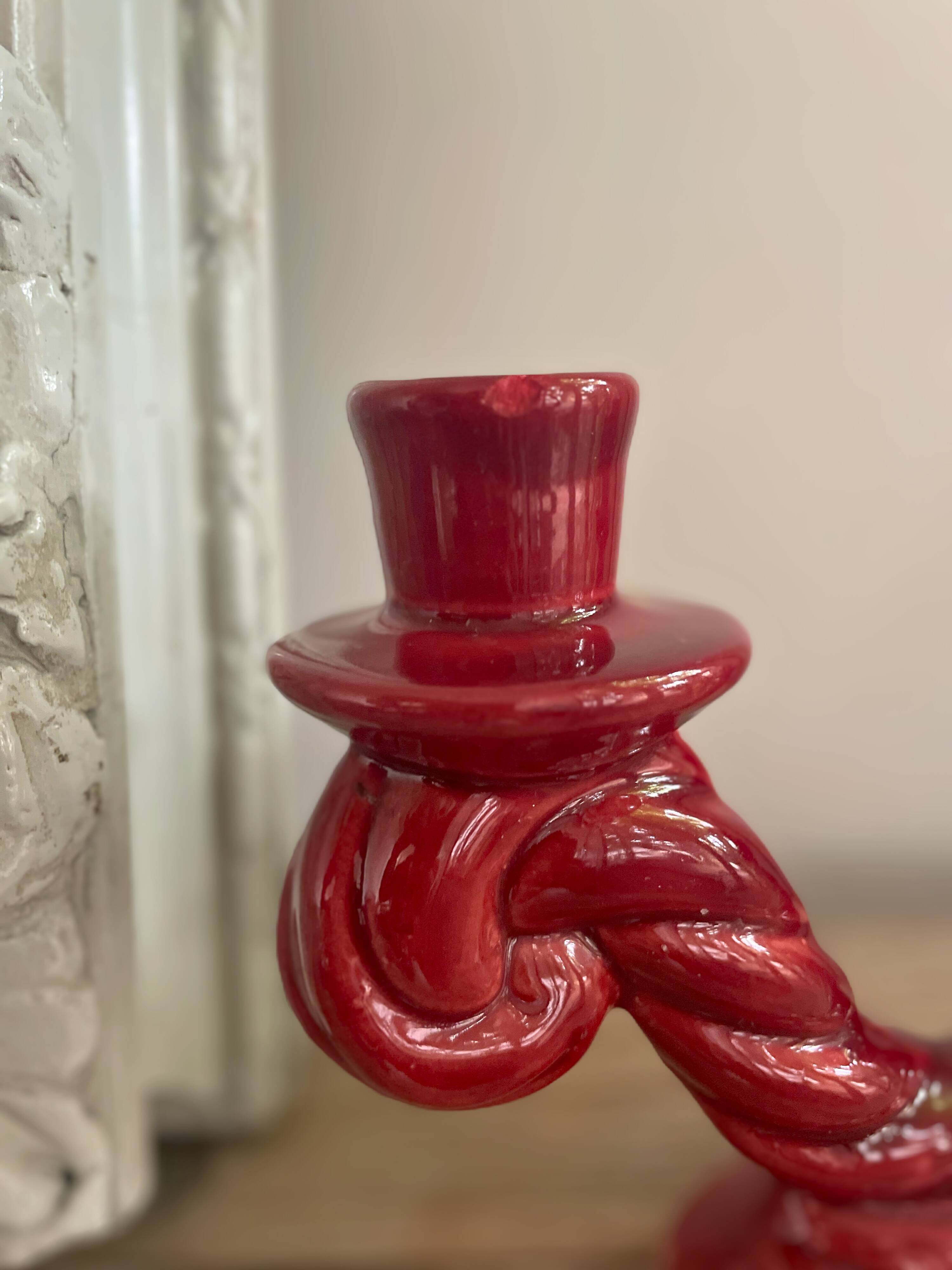 Double ceramic candle holder - 50s