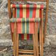 Folding canvas chair with stool, 1950s.