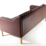 Danish vintage retro 3-seater sofa in Scandinavian oak Stouby leather from the 60s 70s