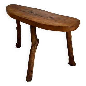 Tabouret banc en bois brutaliste esprit montagne