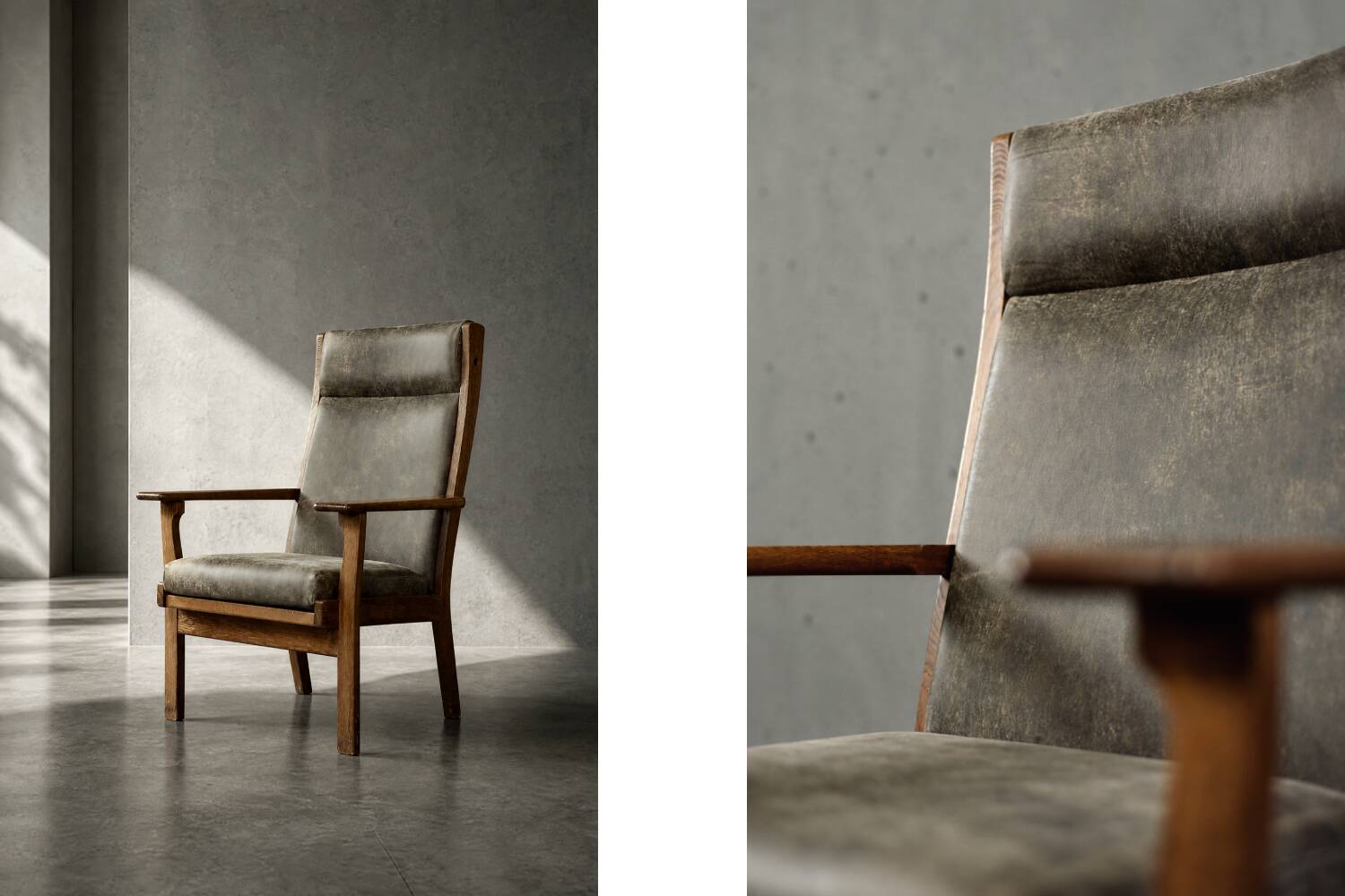 Fauteuil danois  modèle GE-181-A par Hans J. Wegner, 1950
