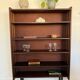 Vintage veneer bookcase with metal legs