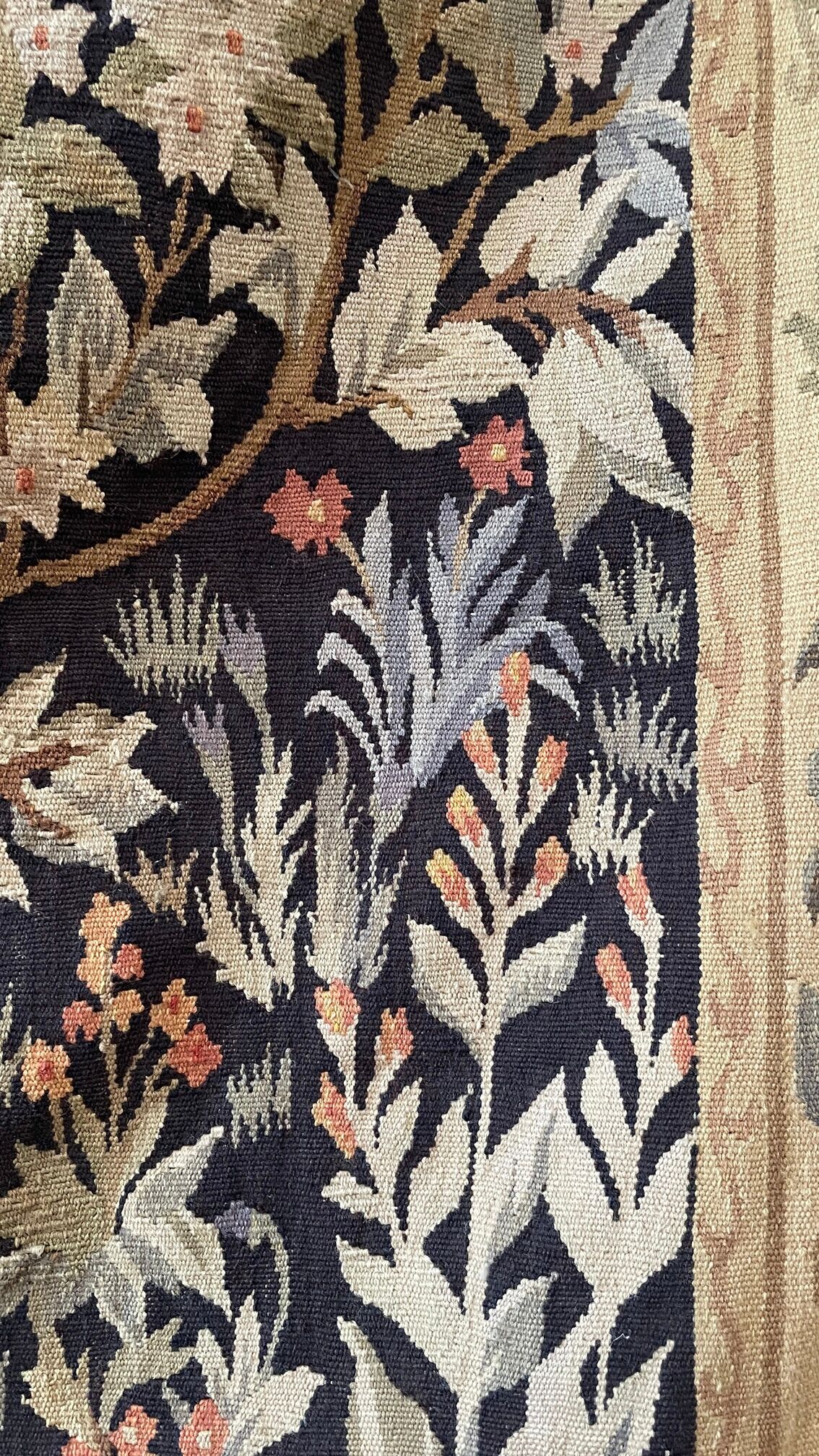 Pair of tapestries style greenery of Aubusson, twentieth century