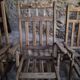 Set of 6 vintage American folding deck chairs in hardwood, 1940s–1960s.