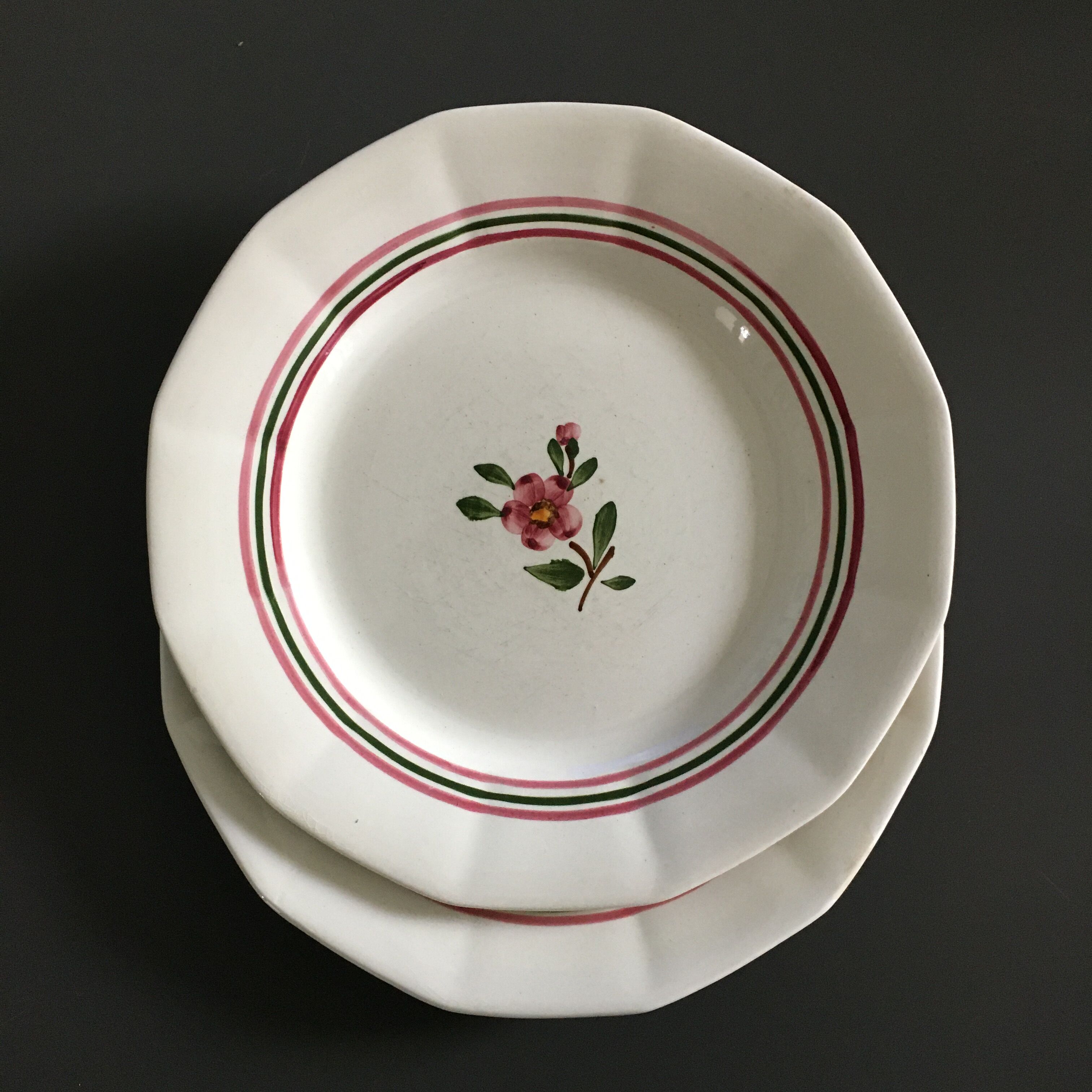 Pair of plates Sarreguemines décor Armelle