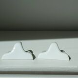 Set of two porcelain tea towel holders