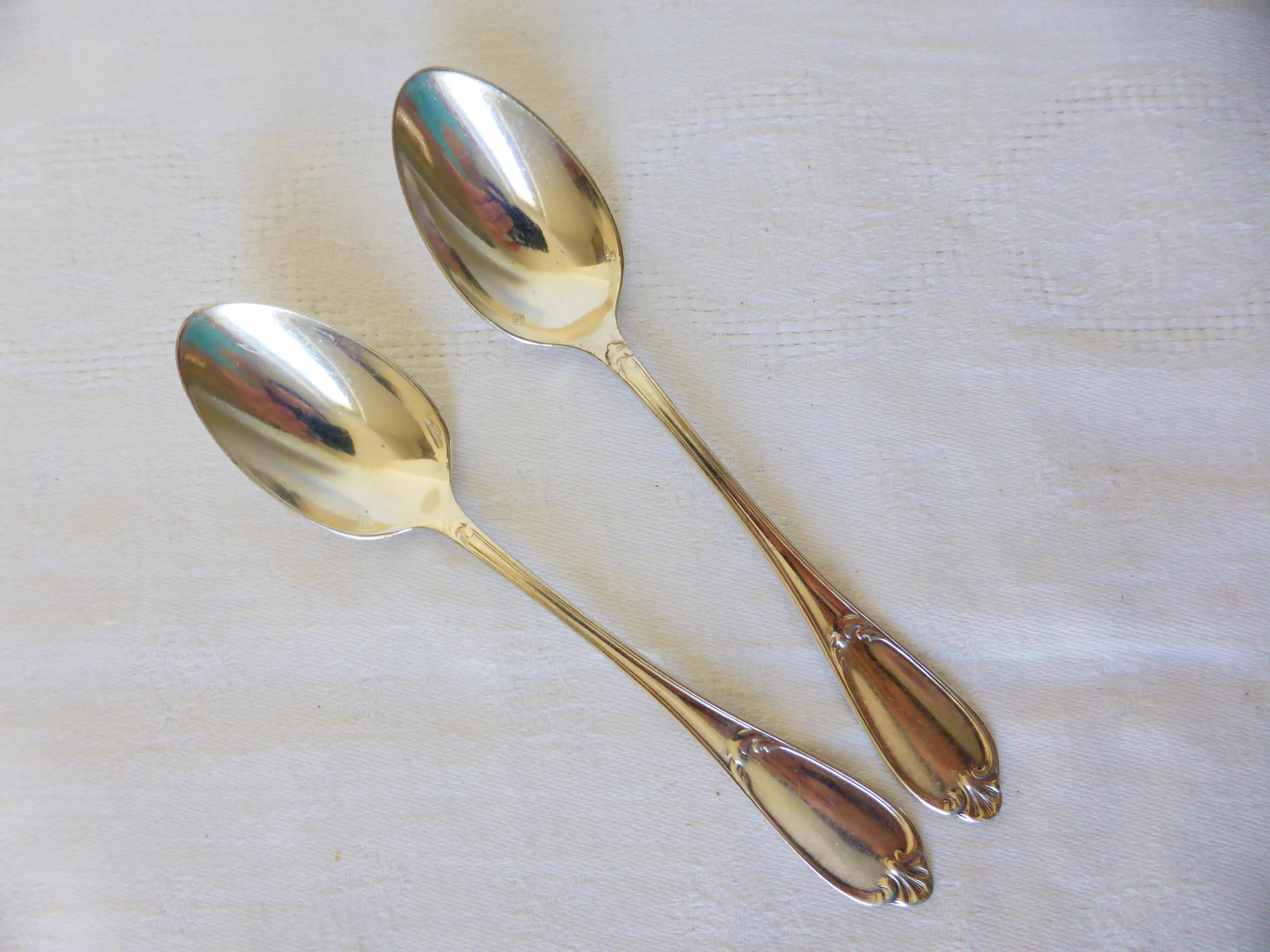 2 vintage silver plated Ercuis teaspoons