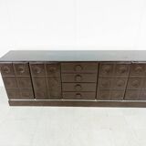 Graphical brutalist credenza, 1970s