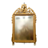Miroir de style Louis XVI en bois et stuc doré XIX siècle, 122x72 cm