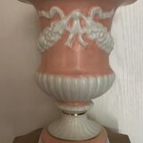 Medici VASE in enamelled earthenware with floral frieze decoration, signed and numbered