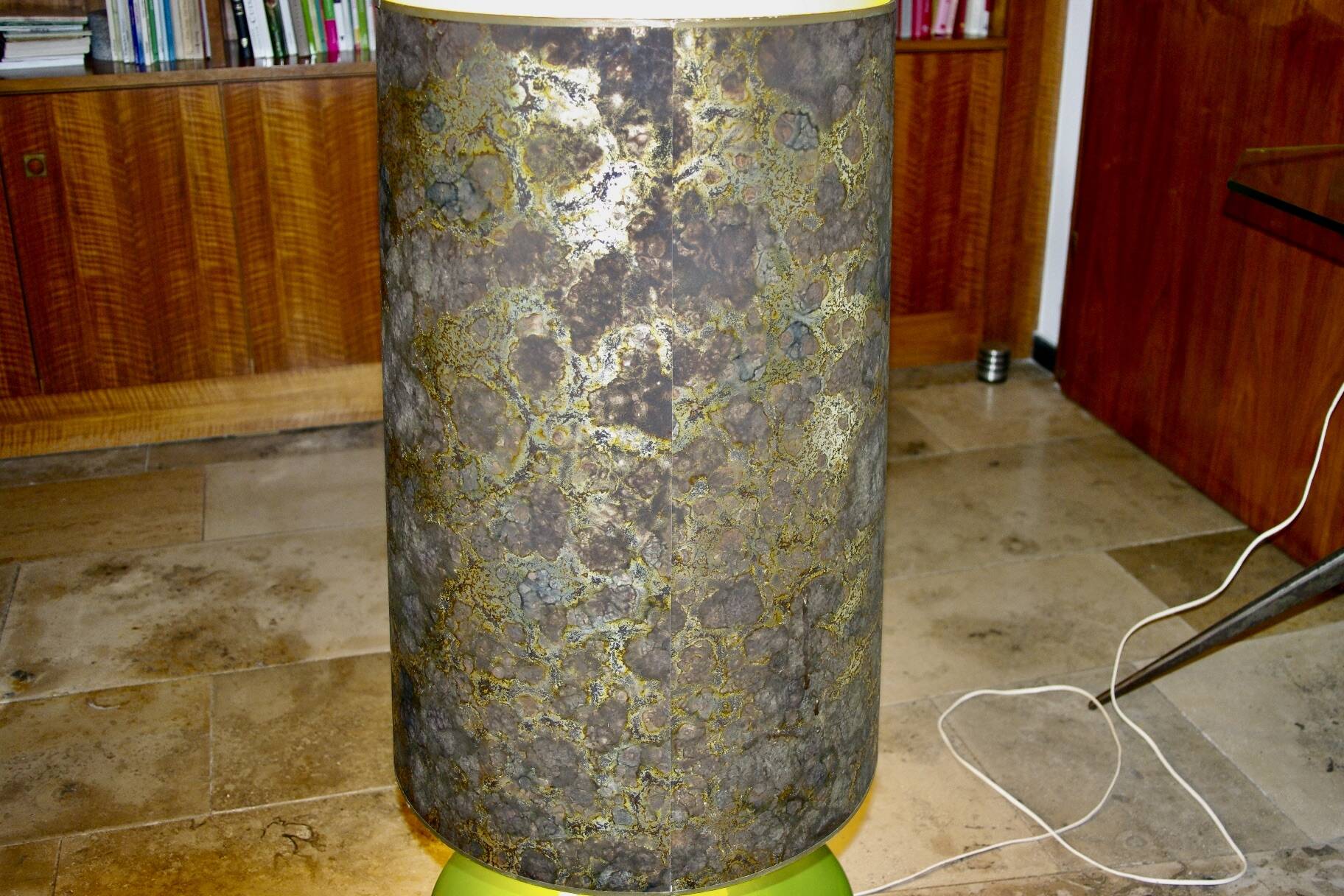 Vintage toupie floor lamp in ceramic from temde switzerland 1960