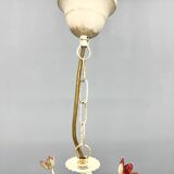 Vintage Metal Floral Chandelier, France, 1970's