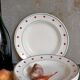 Five plates Céranord Saint-Amand "Brocatelle" vintage