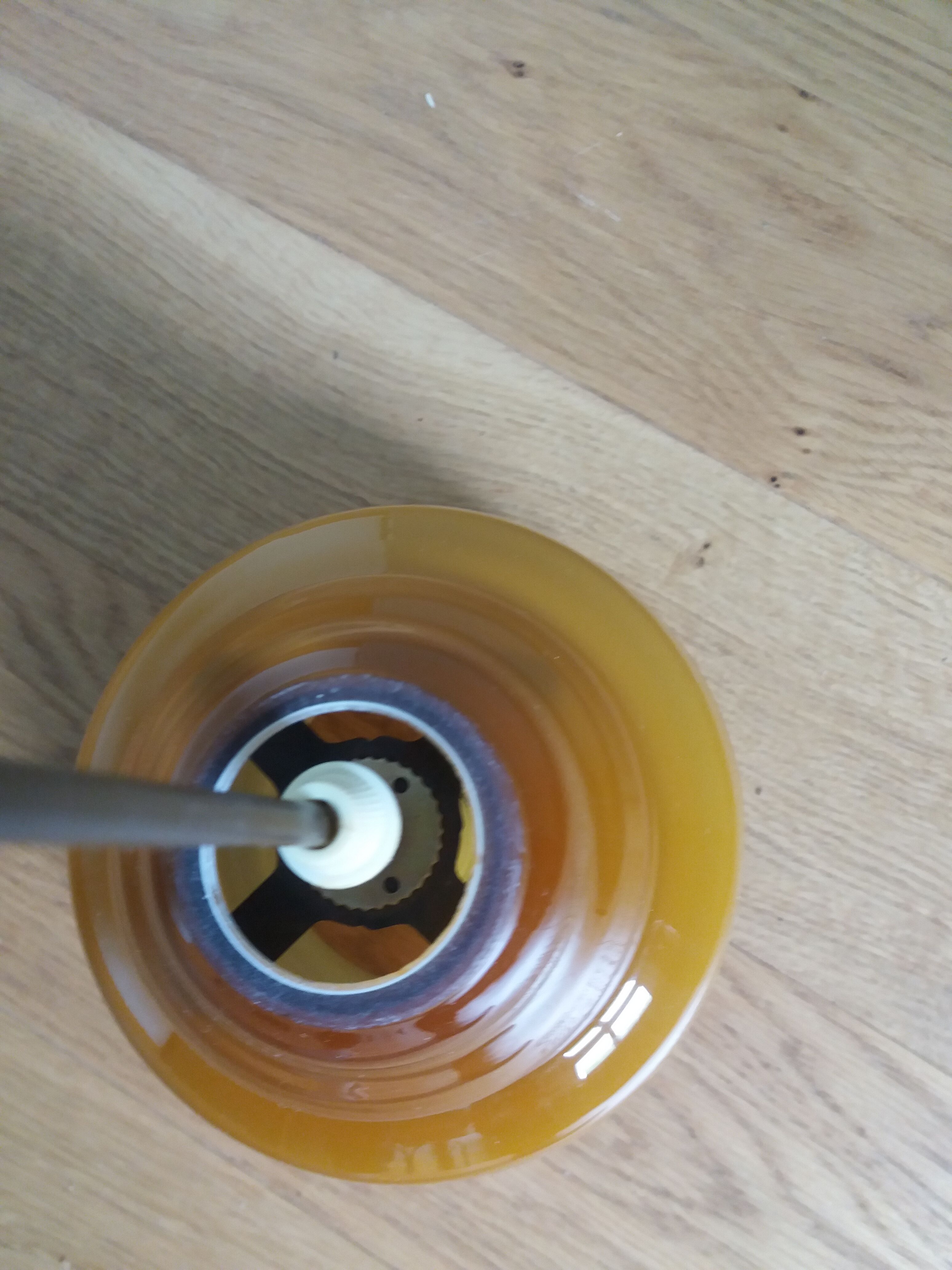 Caramel opaline glass hanging lamp