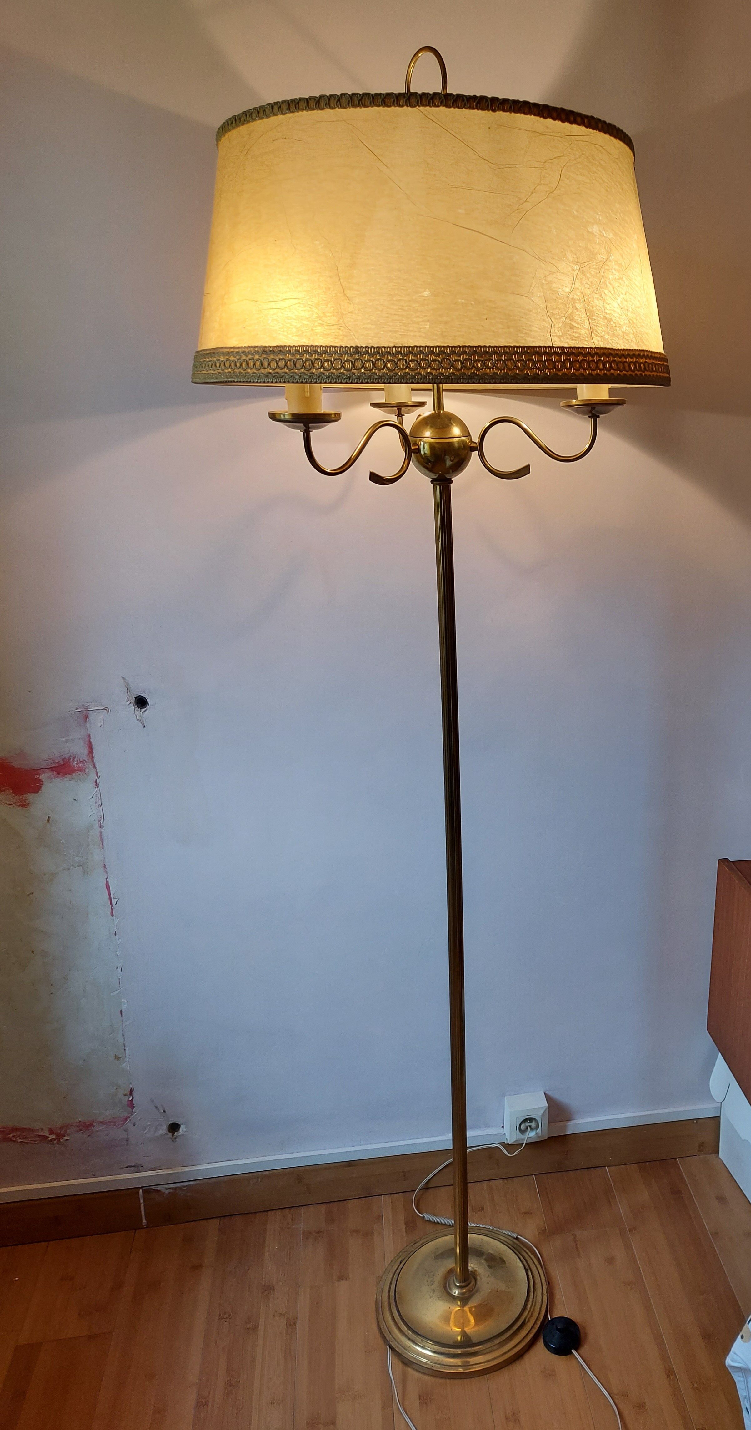 Vintage lamp lamp 3 brass lights