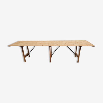 Folding country table natural patina