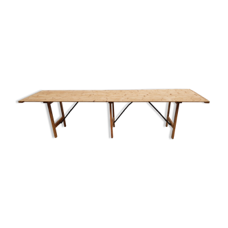 Folding country table natural patina