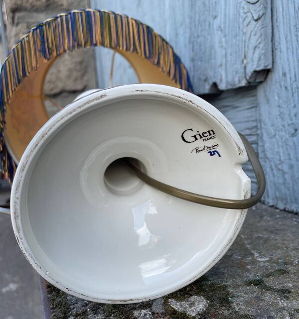 Lampe Bougeoir de Gien monté en lampe,