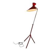 Lampadaire  tripode scoubidou , abat-jour diabolo style Lunel , années 50