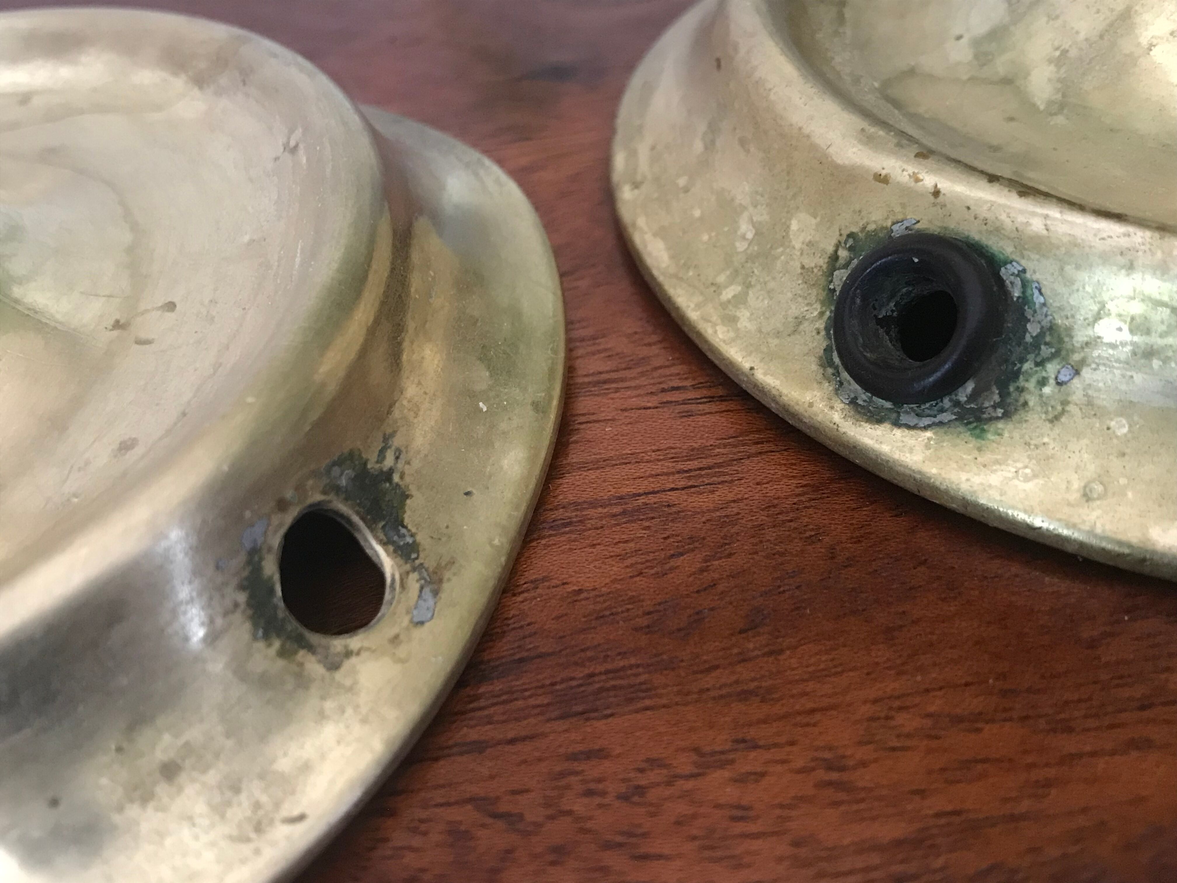 Pair of bronze candle holders 35cm