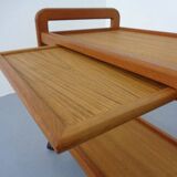 Danish Teak Bar Cart with Removable Tray, 1960s