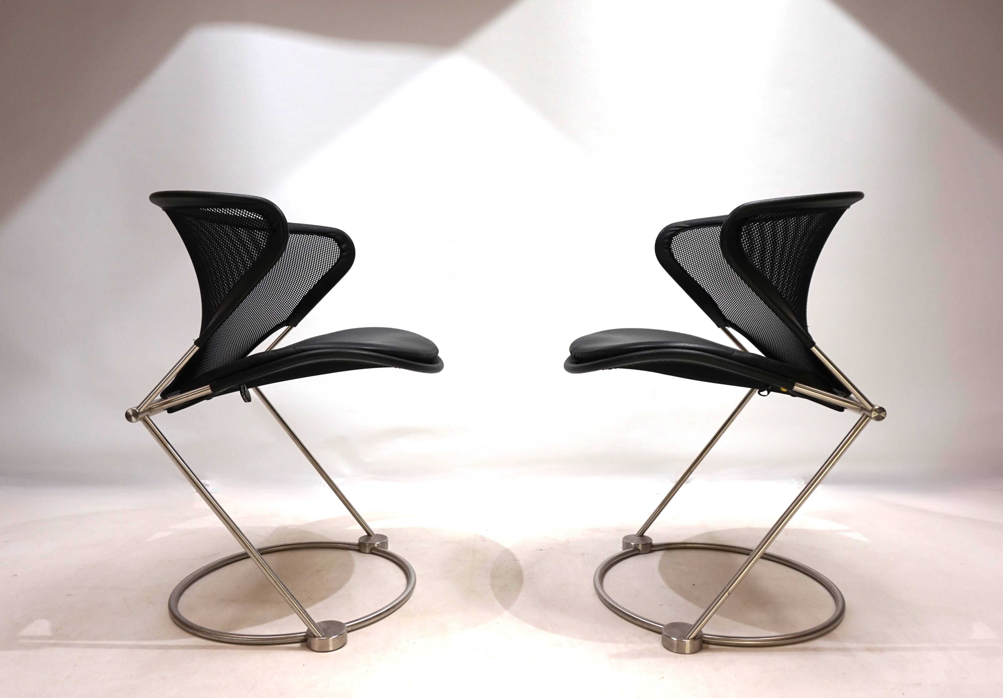 Set of 2 Wilkhahn Nuvola conference / dining room chairs by Herbert Ohl, 19
