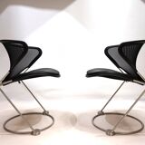 Set of 2 Wilkhahn Nuvola conference / dining room chairs by Herbert Ohl, 19