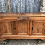 Louis Philippe style sideboard in solid walnut with 3 doors and 1 pull-out shelf.