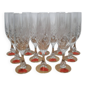 12 flûtes à Champagne - cristal lorraine