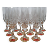 12 crystal Champagne flutes from Lorraine